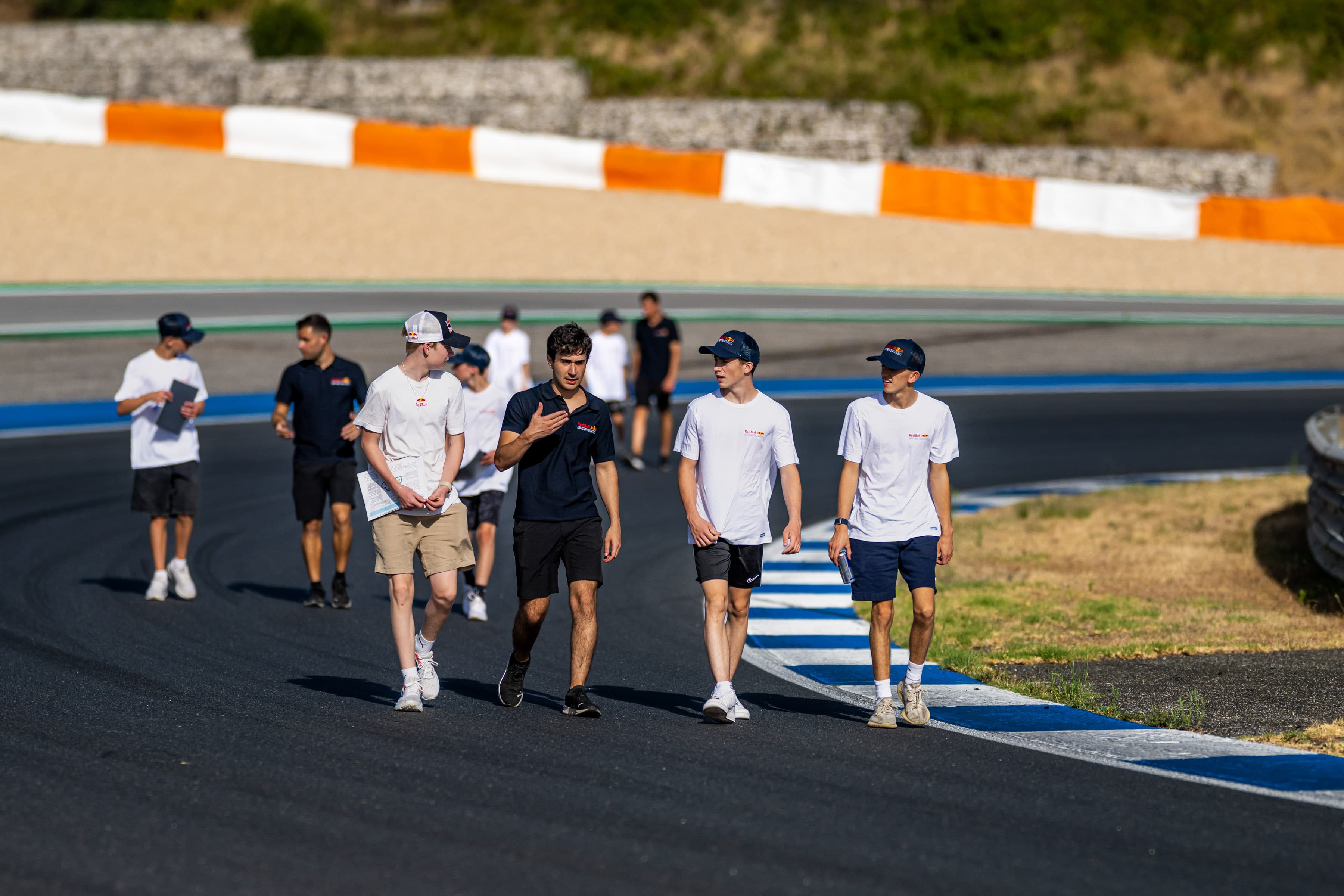 Scott Kin Lindblom trackwalk at Estoril, Portugal, during Red Bull Driver Search 2025. Photo: Joerg Mitter