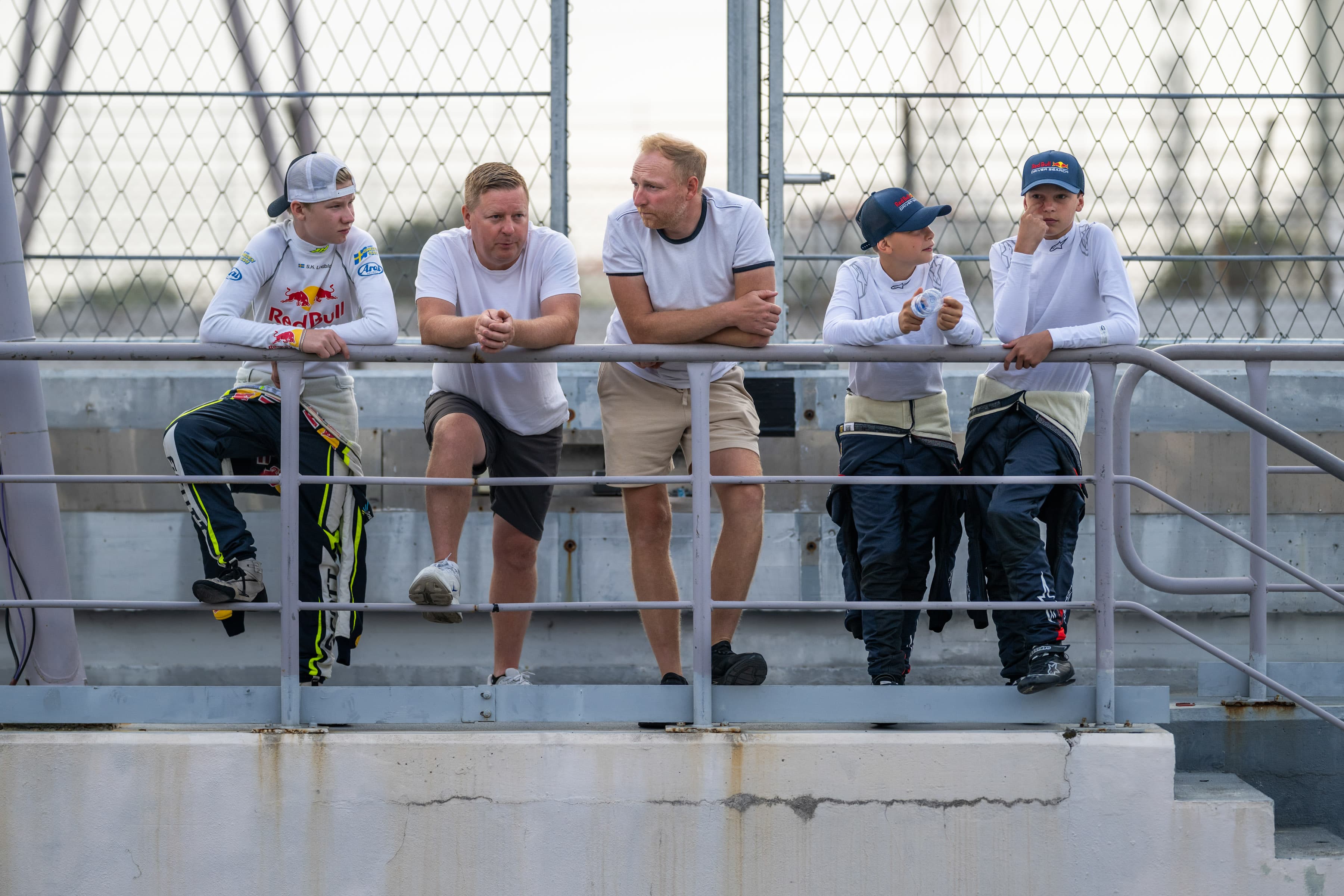 From left Scott Kin Lindblom and dad Jan Lindblom at Estoril, Portugal, during Red Bull Driver Search 2025. Photo: Joerg Mitter