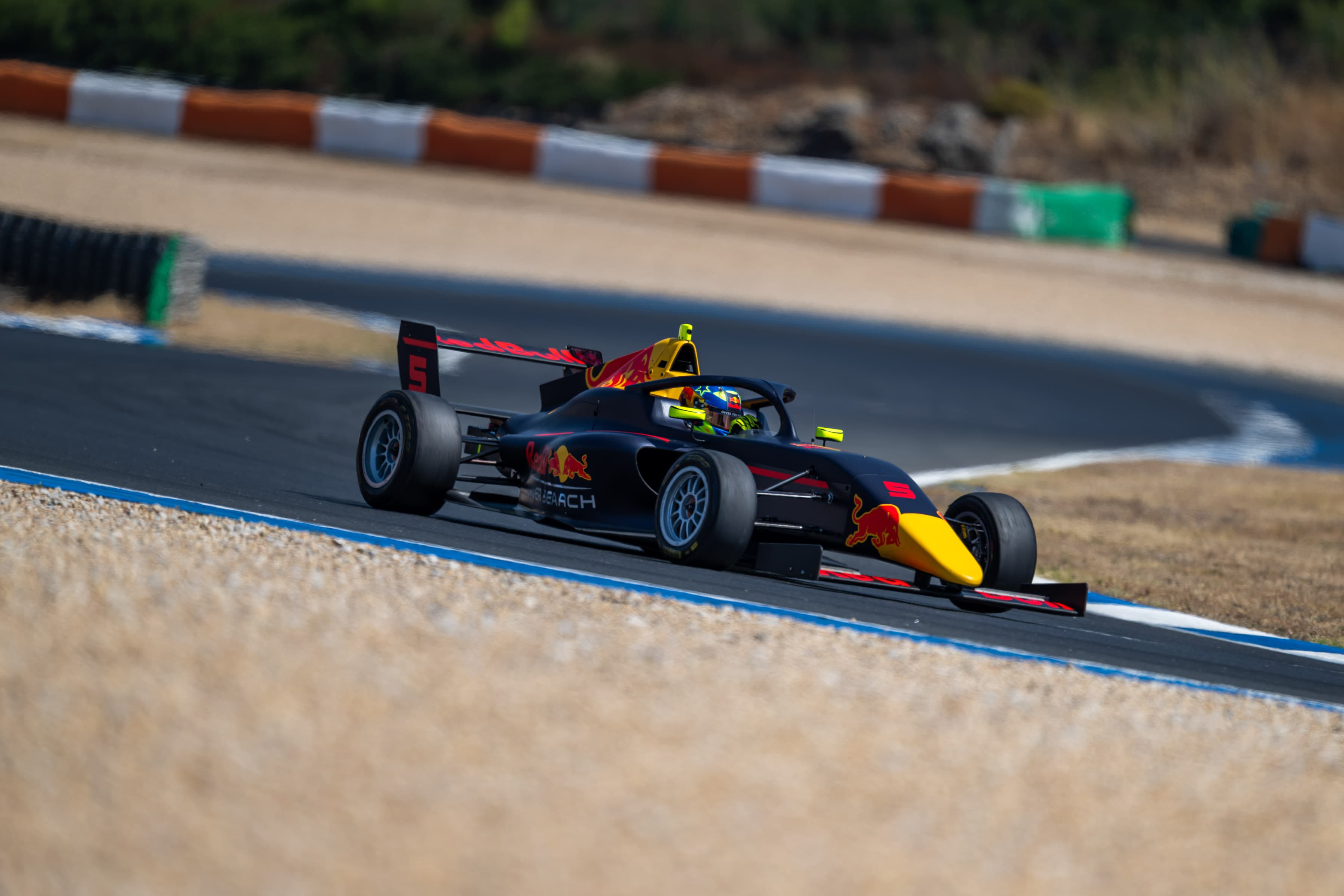 Scott Kin Lindblom testing F4 at Estoril, Portugal, during Red Bull Driver Search 2025. Photo: Joerg Mitter