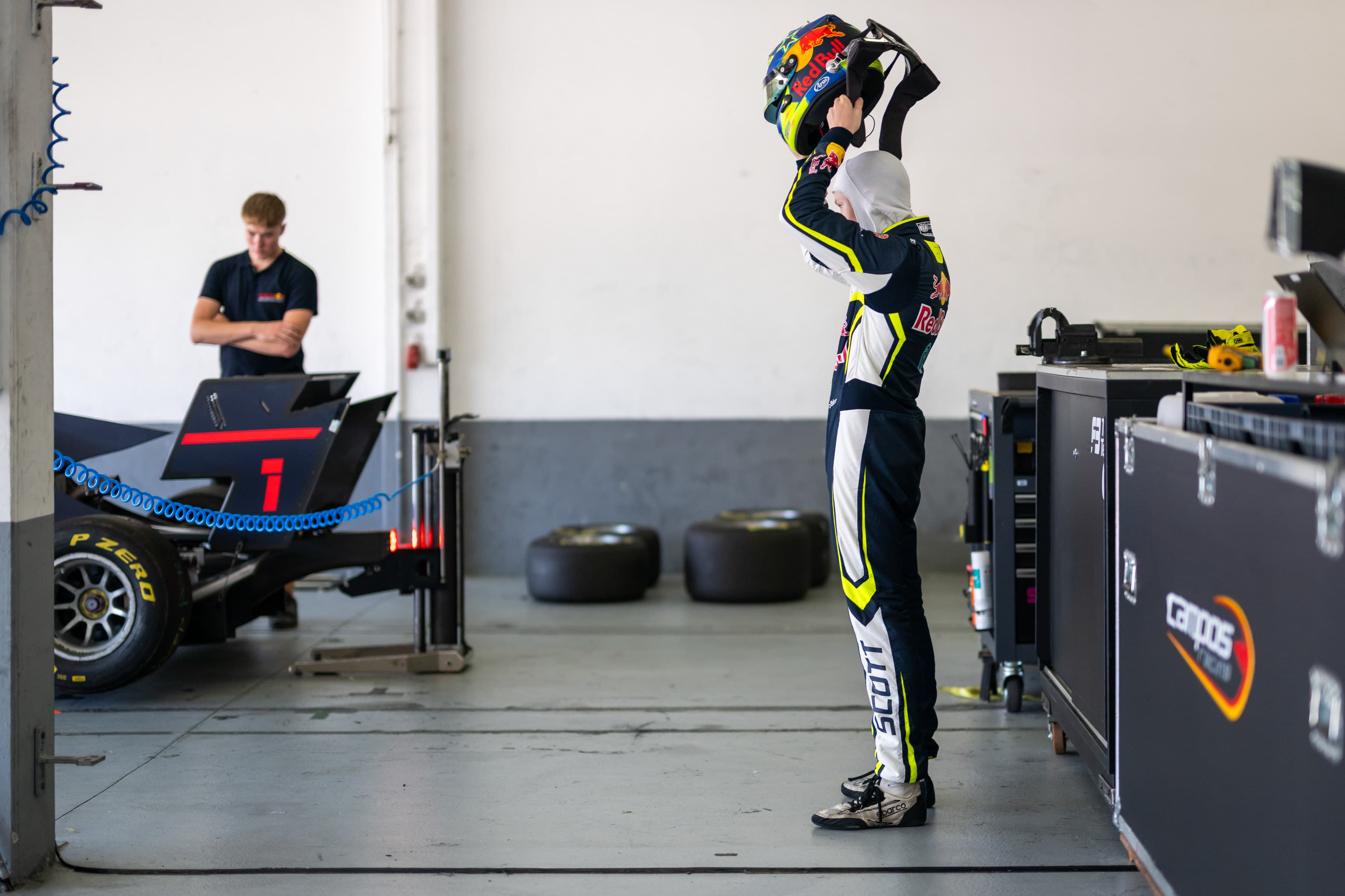 Scott Kin Lindblom testing F4 at Estoril, Portugal, during Red Bull Driver Search 2025. Photo: Joerg Mitter