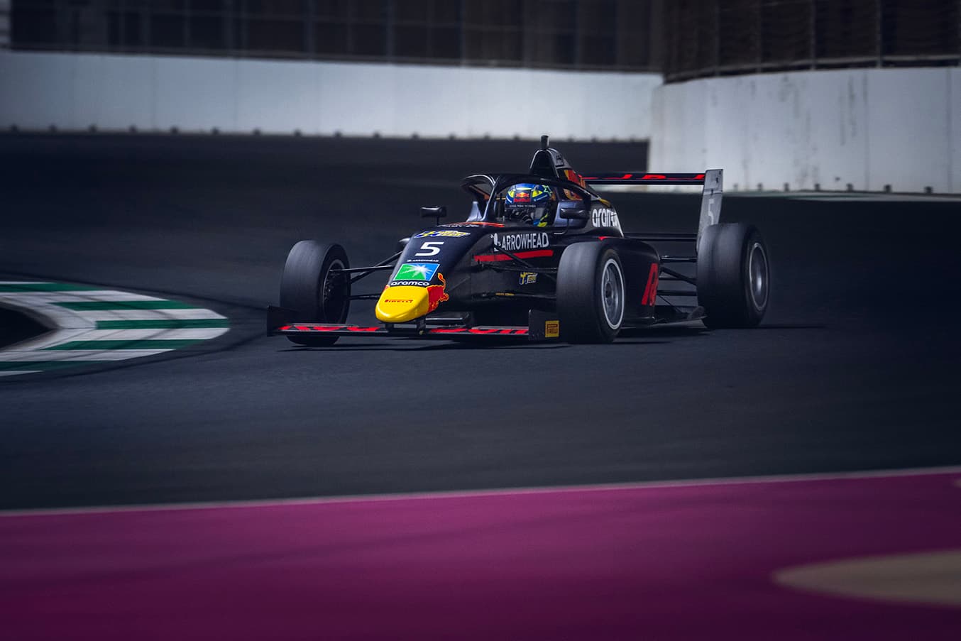 First win in F4. Scott Kin Lindblom Red Bull Junior Driver wins at Jeddah Corniche Circuit in the F4 Saudi Arabian Championship 11 Nov 2025. Photo: Akl Yazbeck/F4 Saudi Arabia