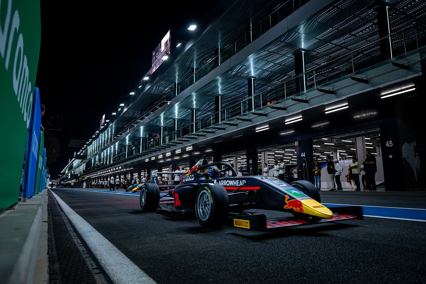 First win in F4. Scott Kin Lindblom Red Bull Junior Driver wins at Jeddah Corniche Circuit in the F4 Saudi Arabian Championship 11 Nov 2025. Photo: Akl Yazbeck/F4 Saudi Arabia