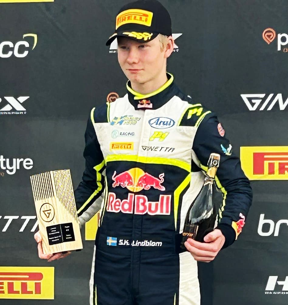 Scott Kin Lindblom at Brands Hatch, UK. Ginetta Junior Championship 2025. Photo: Jan Lindblom